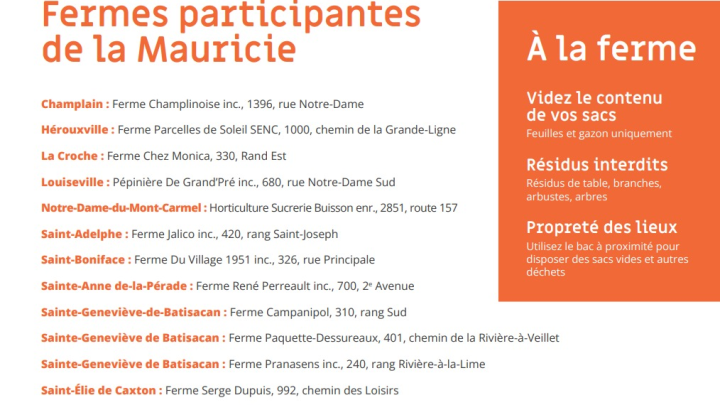 Apportez vos feuilles à la ferme