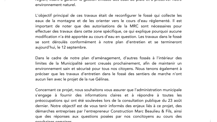 Travaux - Entretien des fossés
