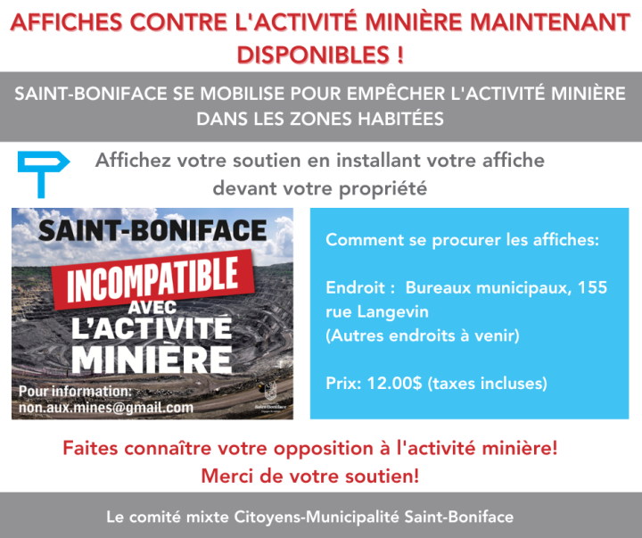 Affiches contre l'activité minière maintenant disponibles