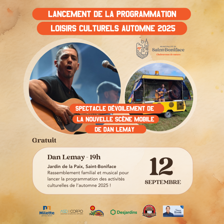 Communiqué de presse - Saint-Boniface lance sa programmation de loisirs culturels automne 2025