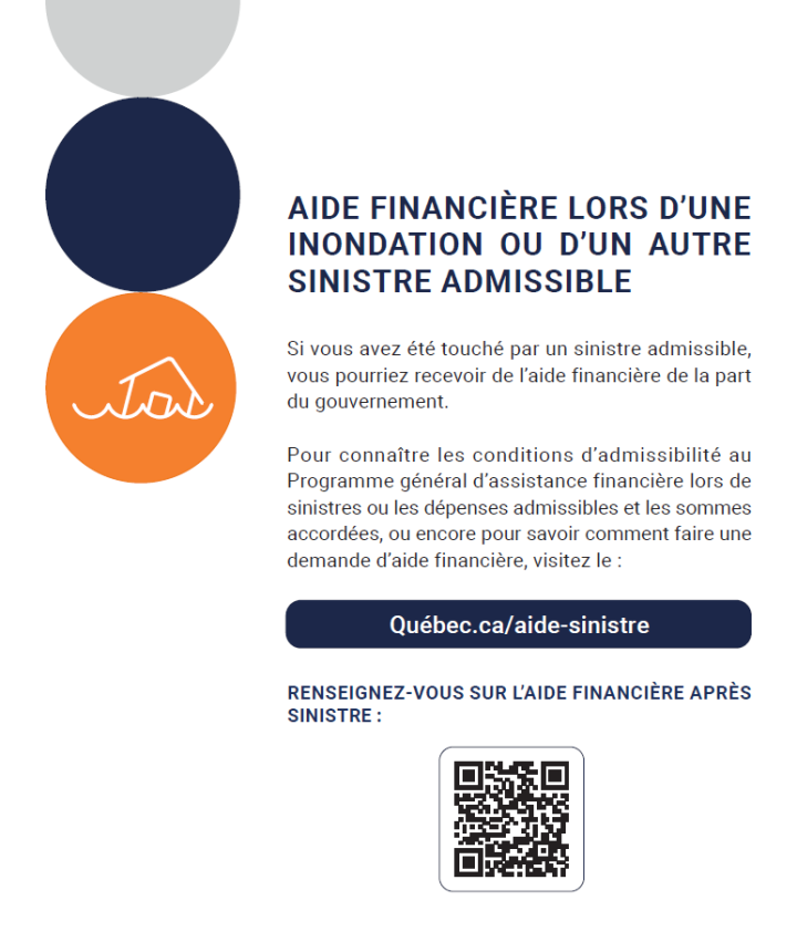 POUR LES RÉSIDENTS QUI ONT SUBI DES DOMMAGES SUITE AUX PRÉCIPITATIONS DE VENDREDI